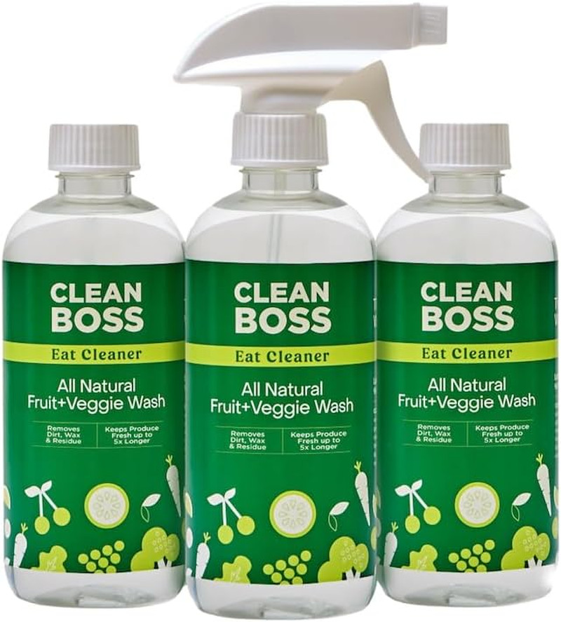 Eat Cleaner Triple-Action Fruit + Veggie Wash – 12 Oz, Pack of 3 – Removes Harmf