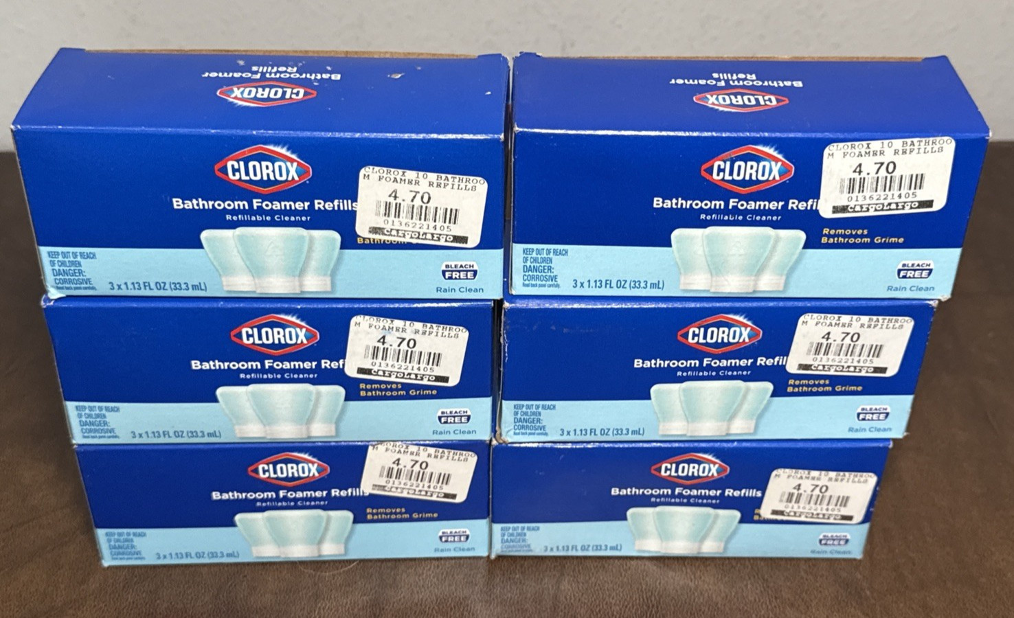Clorox Bathroom Foamer Refills RAIN CLEAN Lot of 18 (6 x 3 per box) NEW