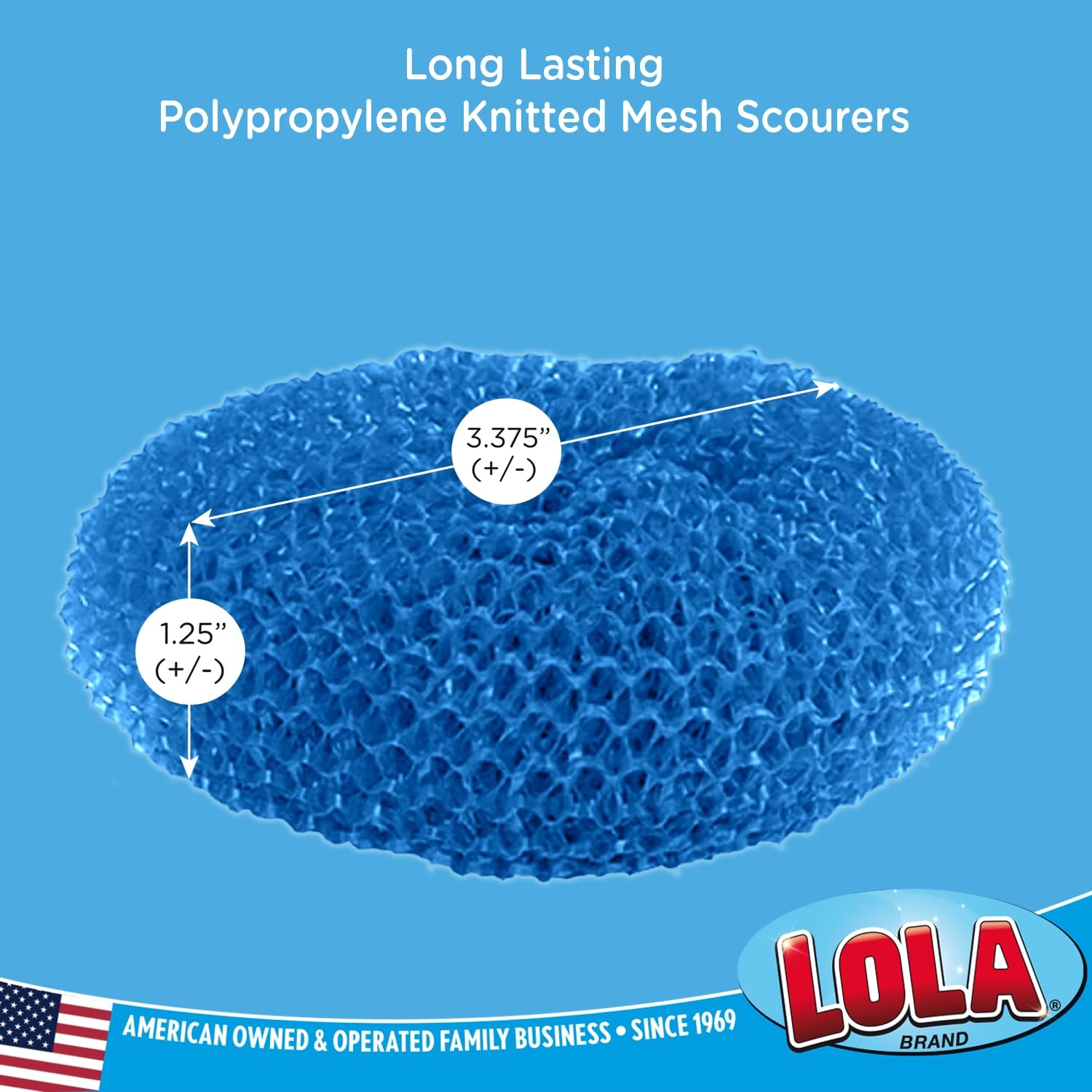 Plastic Mesh Scouring Pads – 3 Pack, 3.375″ x 1.25″, Non-Scratch Dish Scrubbe…