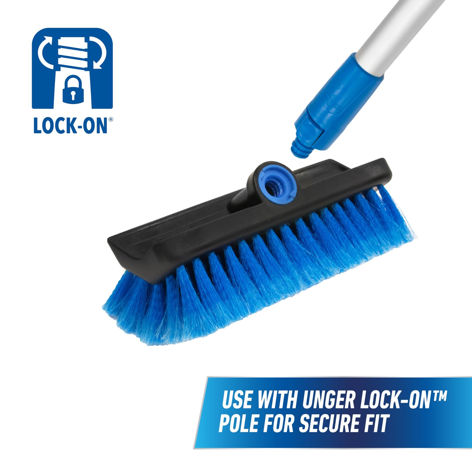 10 Inch Solar Panel Brush Cleaner Head Soft Blue Bristle Scrub Brush with Rubber