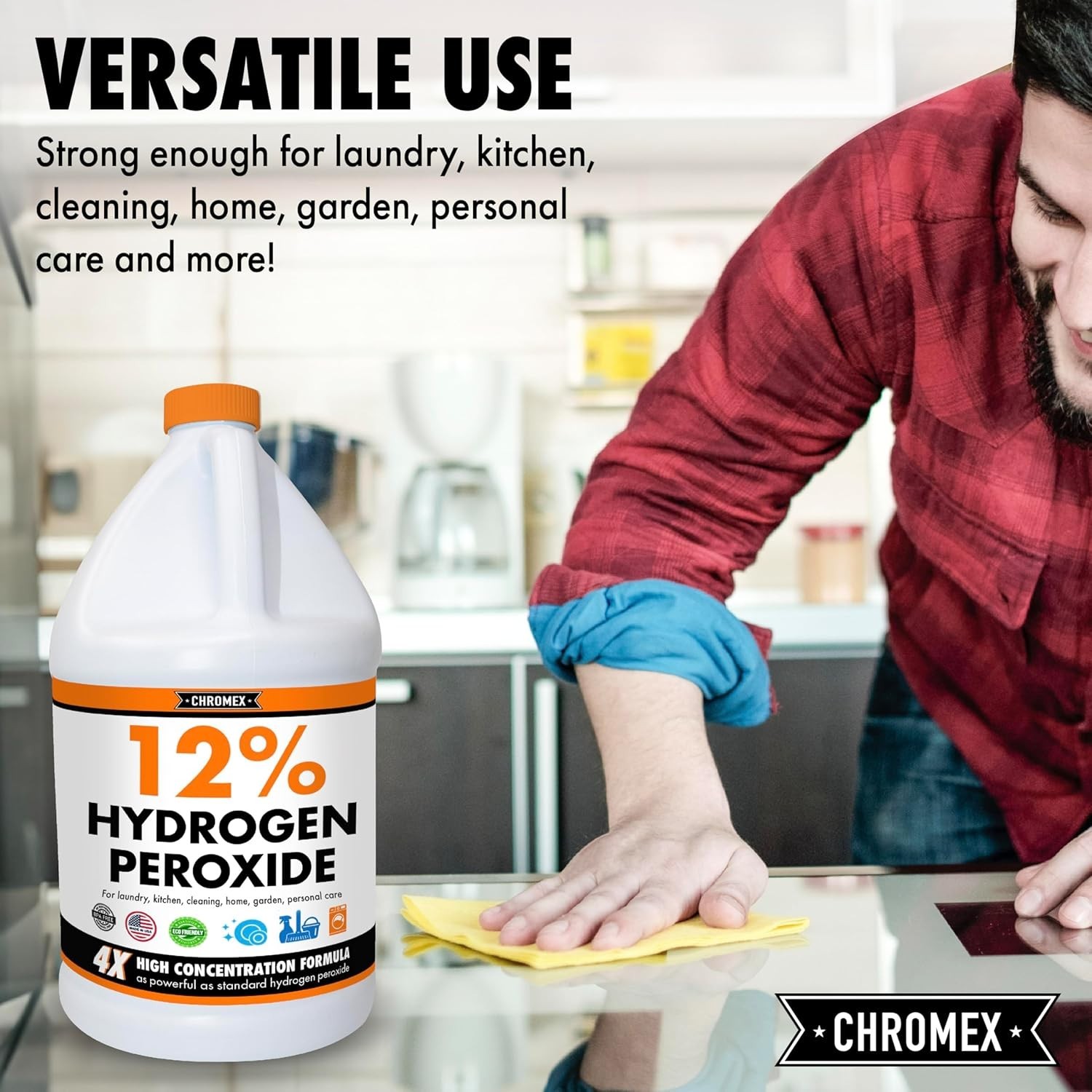Hydrogen Peroxide 12% Food Grade, 4X Power Concentrated Solution – 1 Gallon