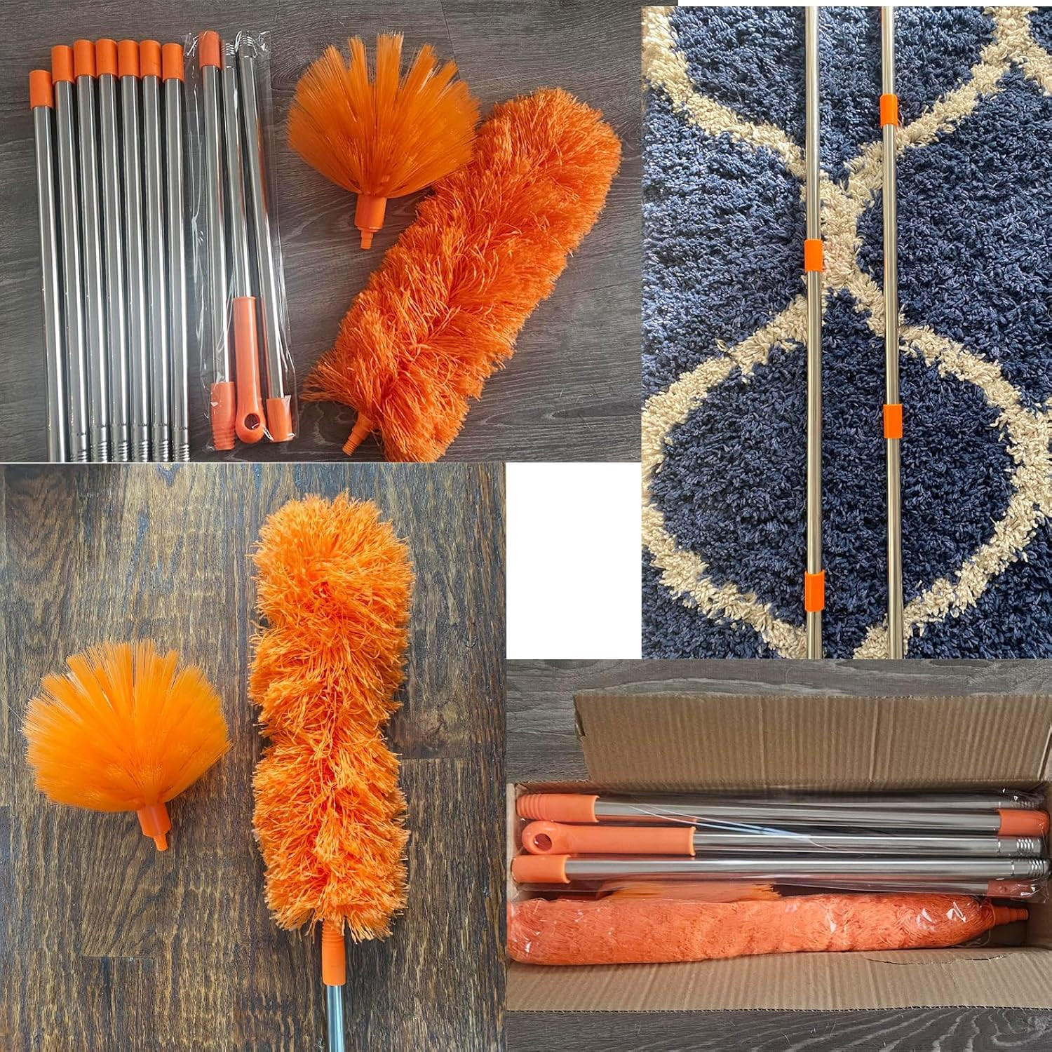 20 Feet High Reach Duster Kit with 2-14 Ft Extension Pole, Cobweb & Corner