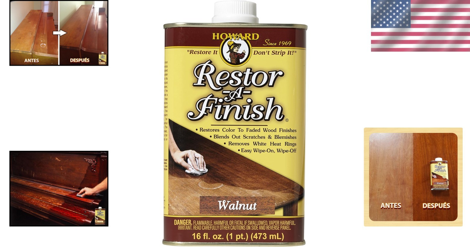 Walnut Restor-A-Finish 16oz – The Essential Wood Finish Restorer for Home