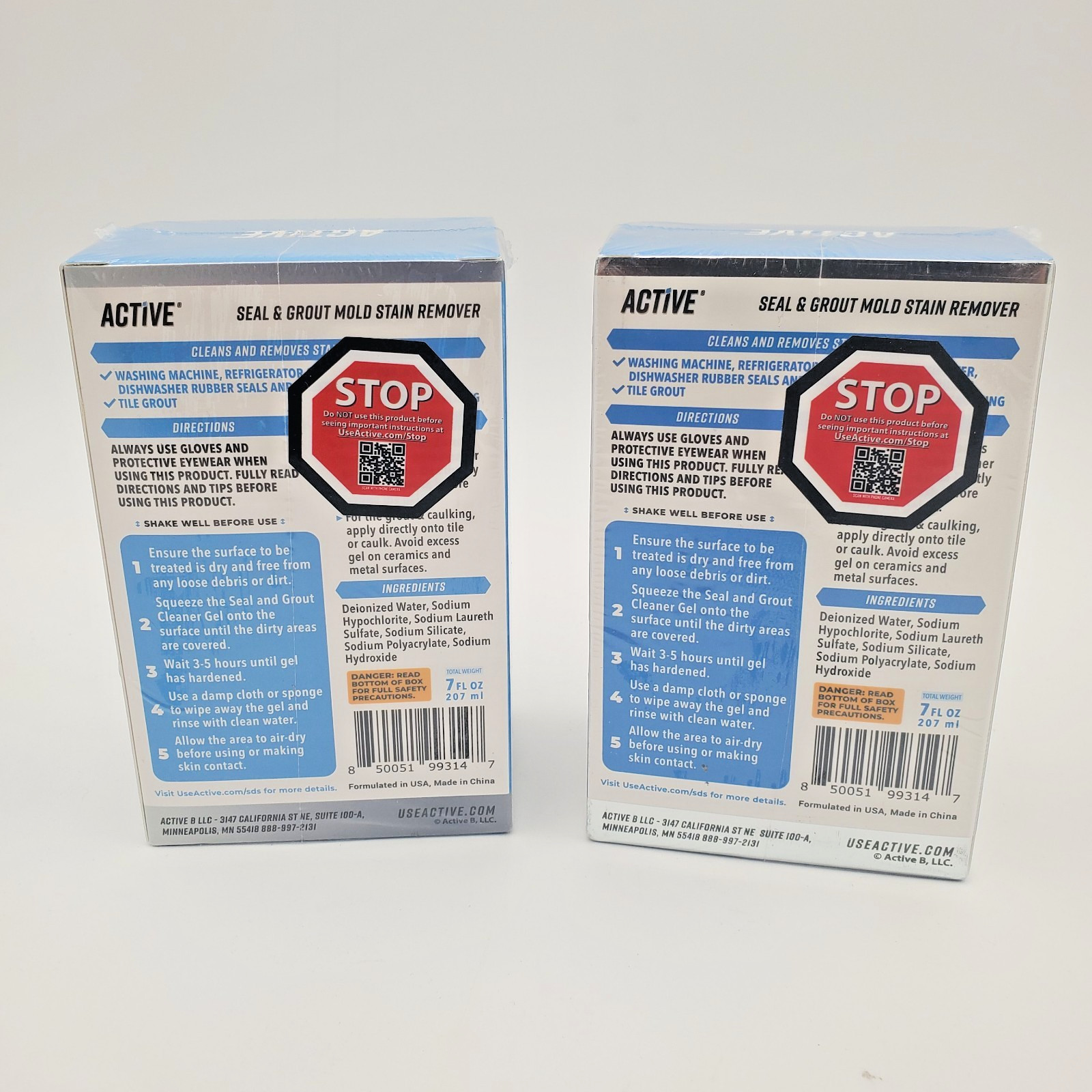 (2 PACK SET) Active Seal & Grout Mold Stain Remover, 7fl oz NEW SEALED