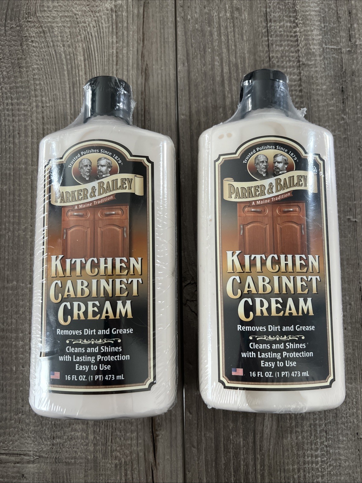 (2-Pk) PARKER & BAILEY CABINET CREAM All Woods Clean Shine w/Protection New