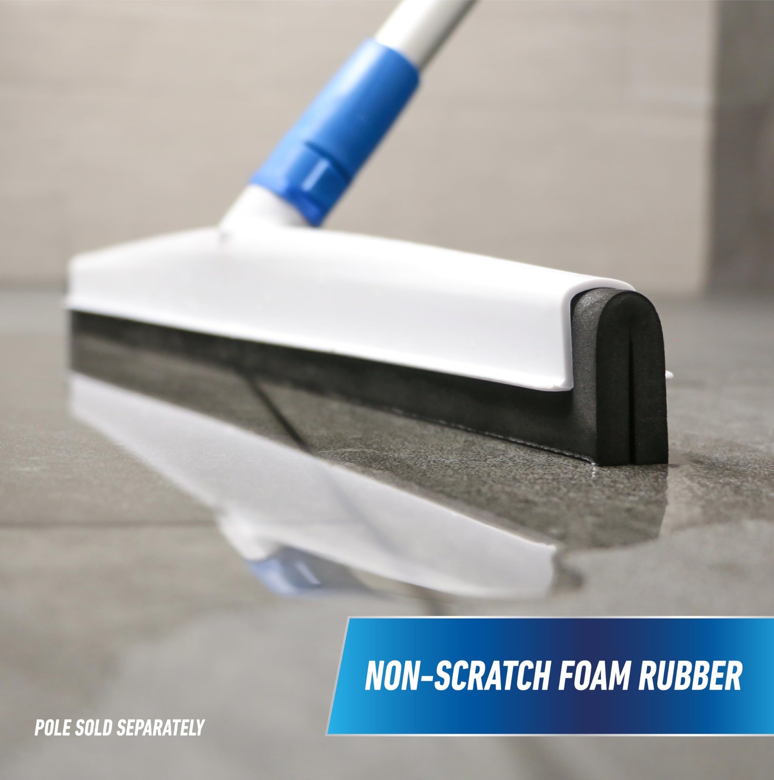 Professional Floor Squeegee 22 Inch Uneven Surface Splash Guard Rubber Blade Hea