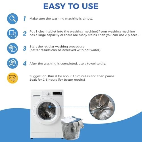 Uproot Clean Washing Machine Cleaner Tablets – 24 Pack for a 12 Month Supply. Fo