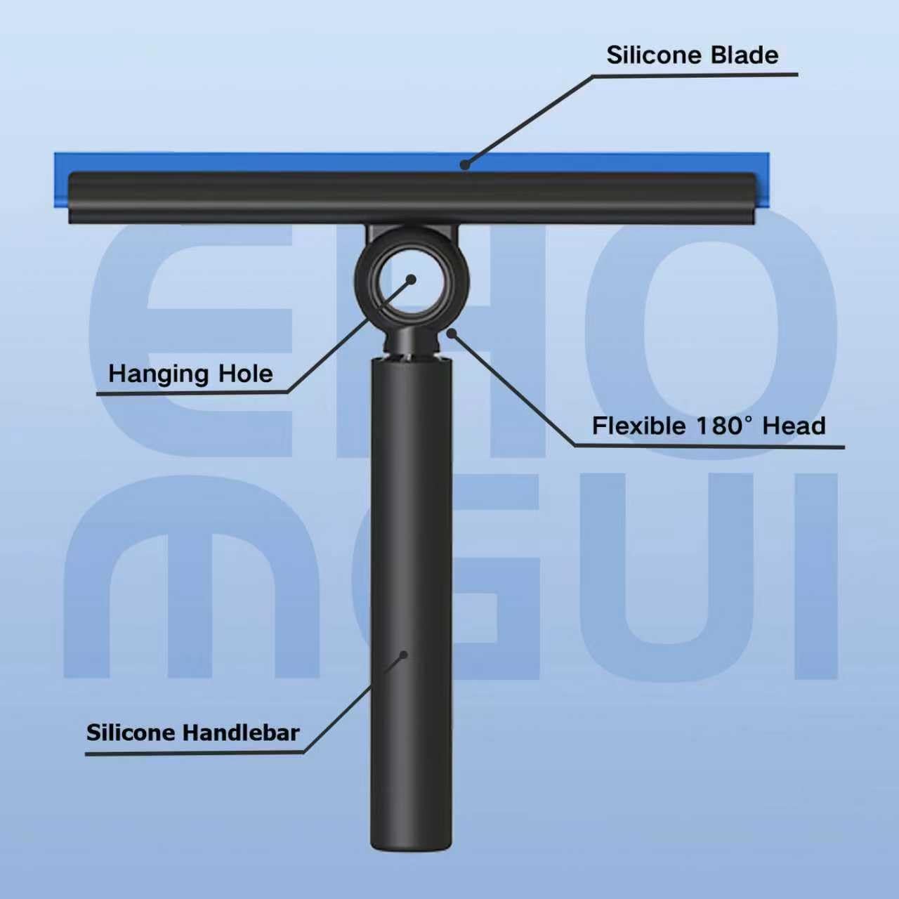 Shower Squeegee for Glass Doors, Squeegee with Long Handle, Telescoping Squee…