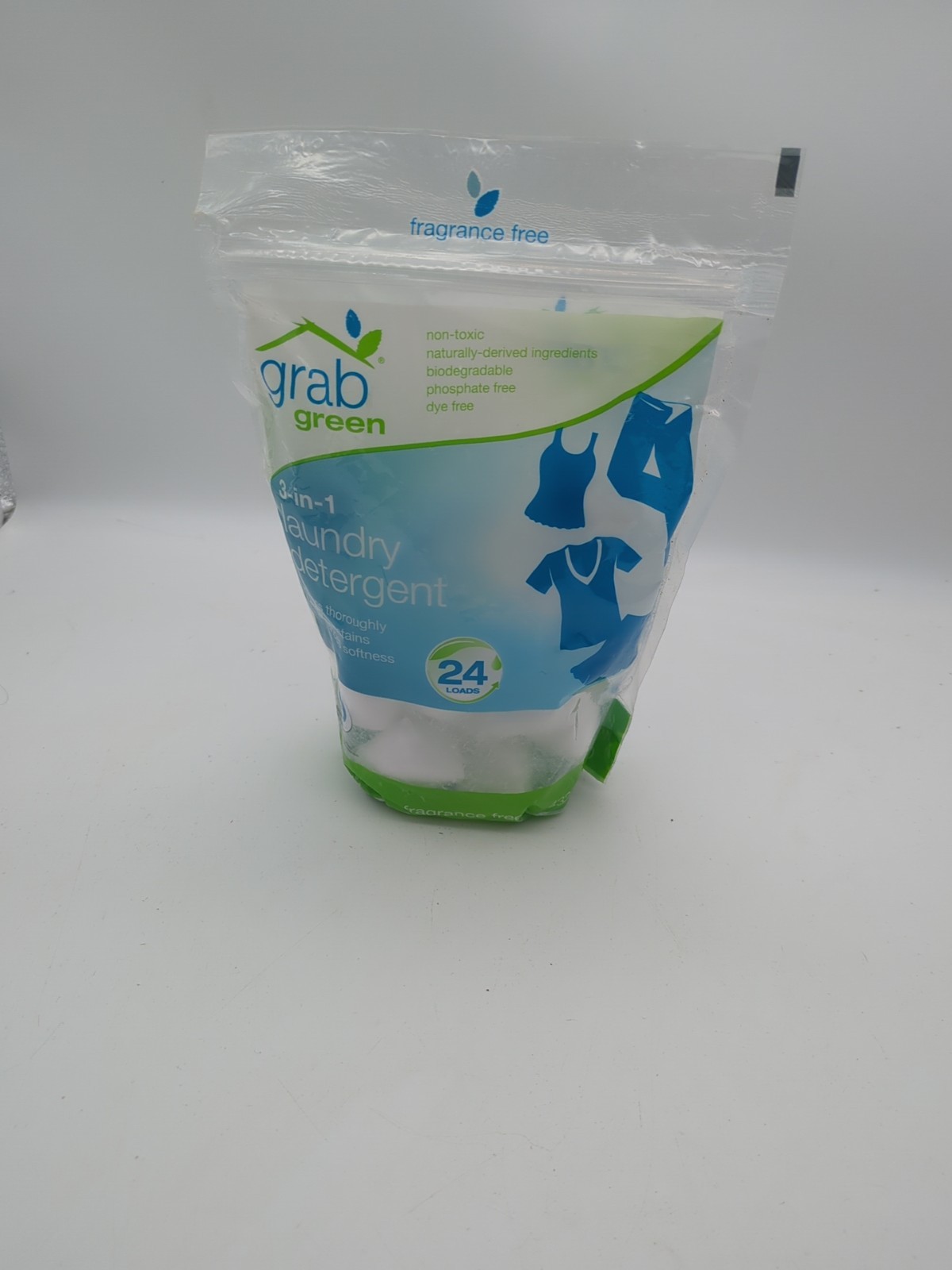 Grab Green Laundry Detergent Fragrance Free 24 Loads (15.2 oz) Pack
