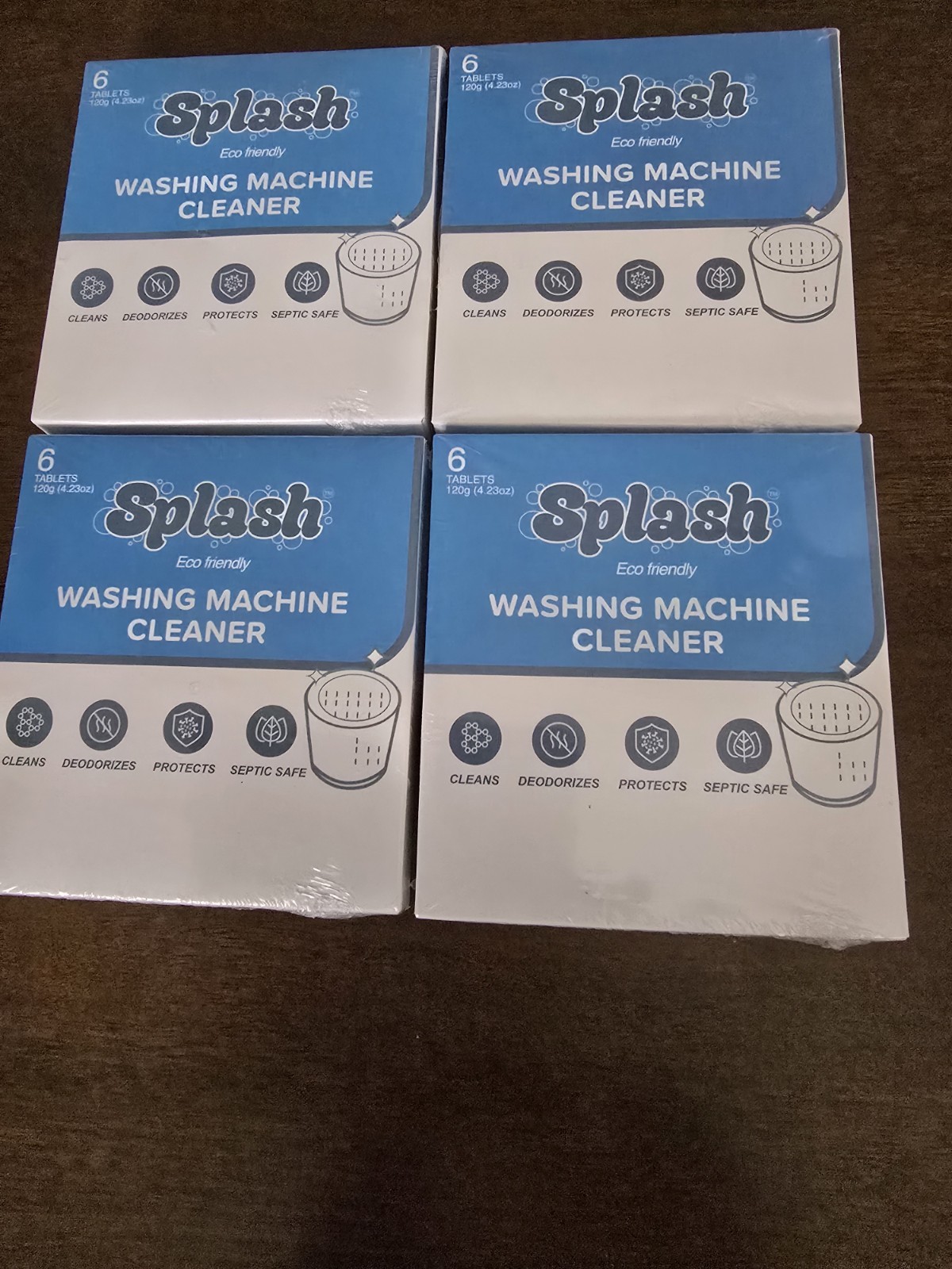 Splash Spotless Washing Machine Cleaner Tablets Lot Of 4 (24 Tablets Total)