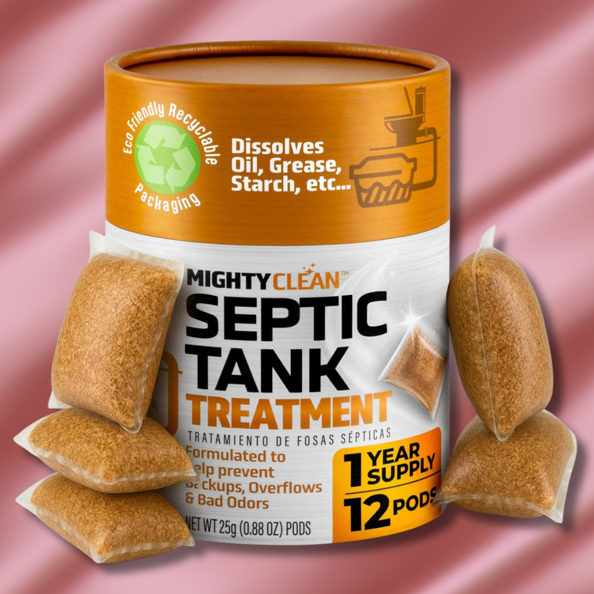 Septic Tank Treatment 12 Pcs for 1-Year Supply, Dissolvable Septic Tank Treat…