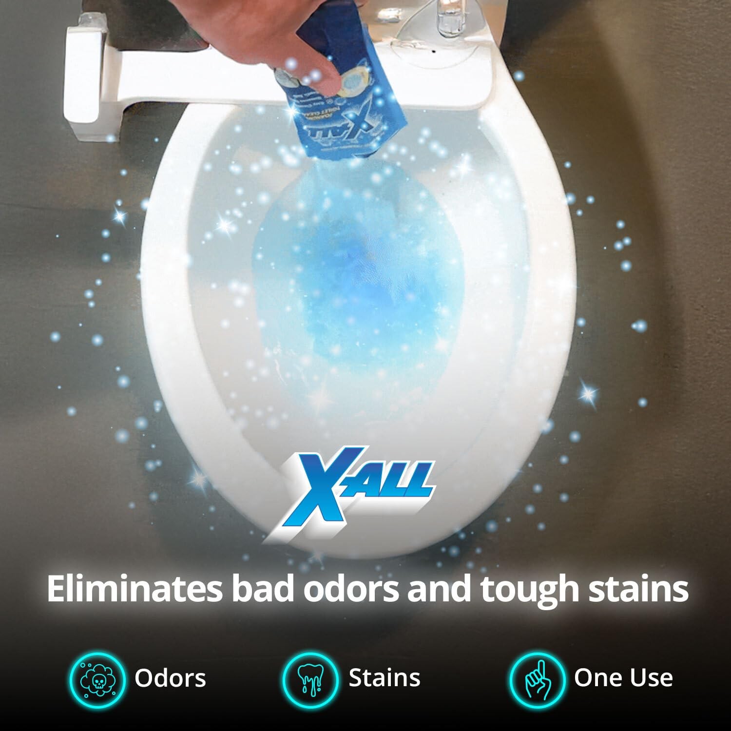 X-ALL Foaming Toilet Cleaner, Self-Activating Powder for 7 Ounce (Pack of 2)
