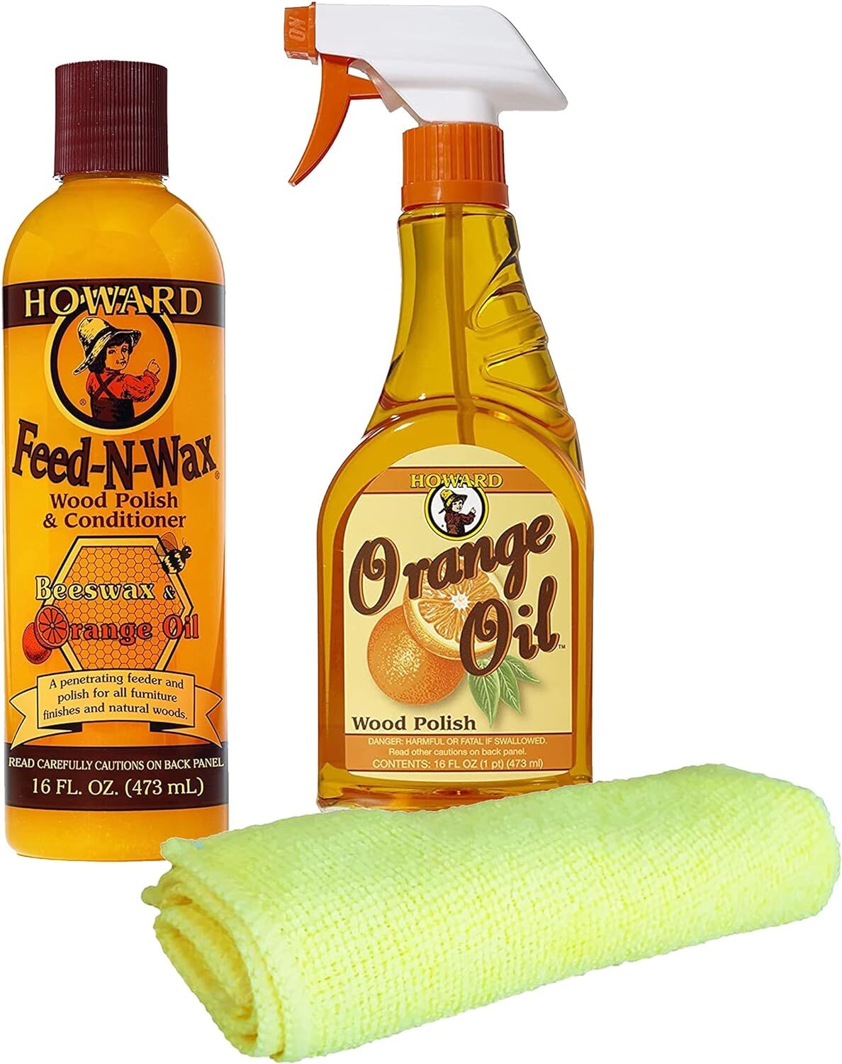 Howard Orange Oil Wood Cleaner 32 Fl Oz Beeswax Finish Furniture Care