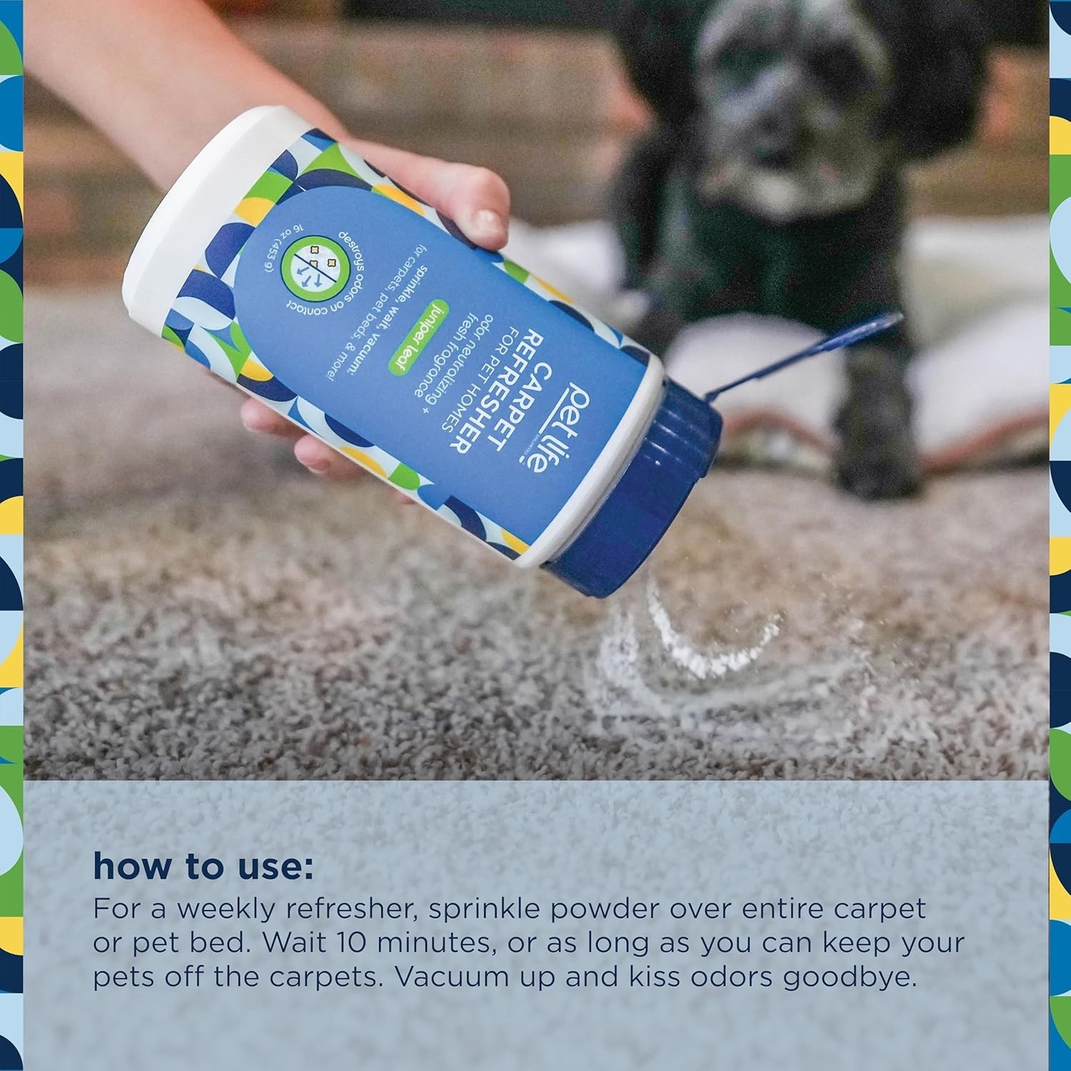 16oz Carpet Deodorizer Powder – Eliminate Pet Odors with Juniper Fresh Scent