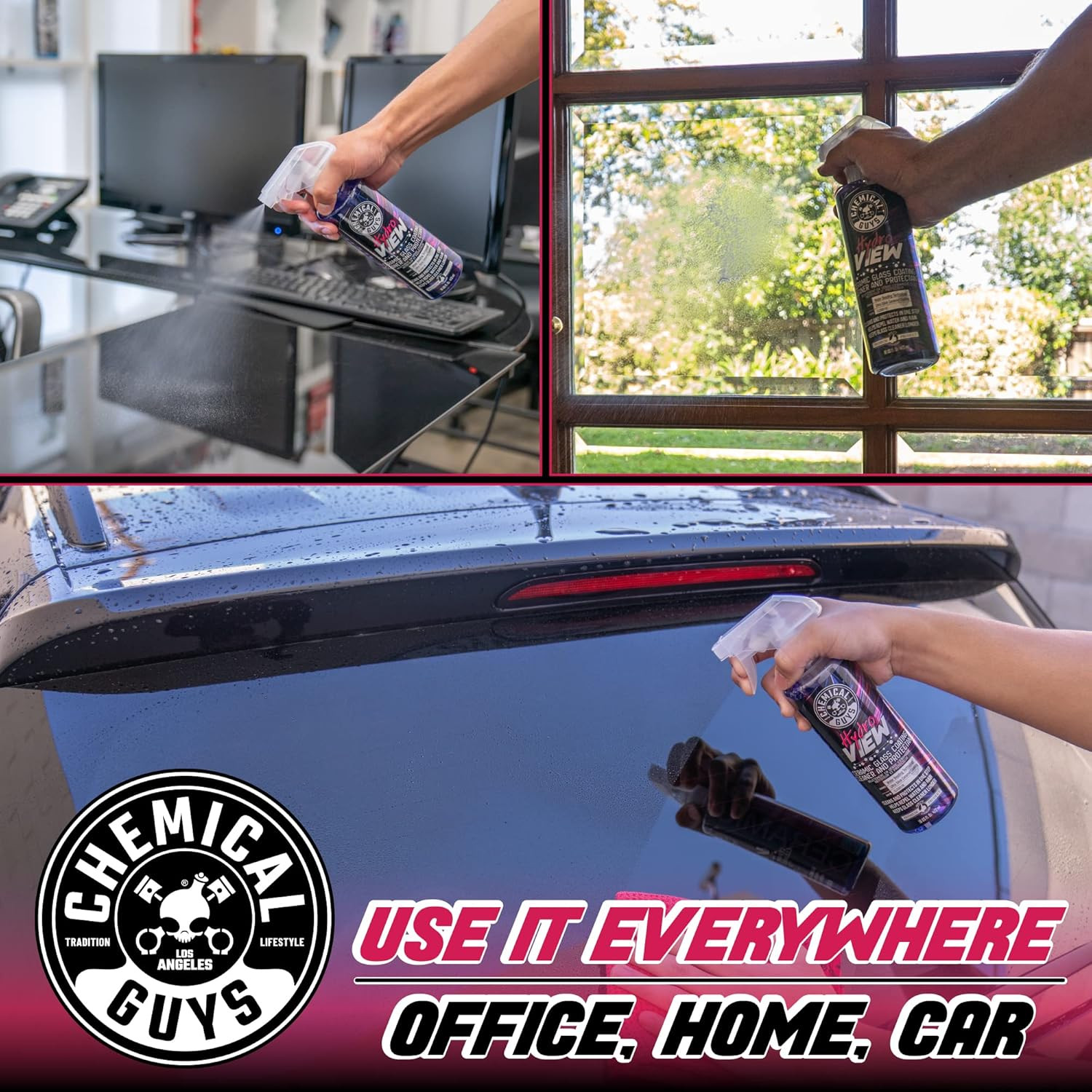 Hydroview Ceramic Glass Cleaner & Coating – Cleans & Adds Hydrophobic Protection
