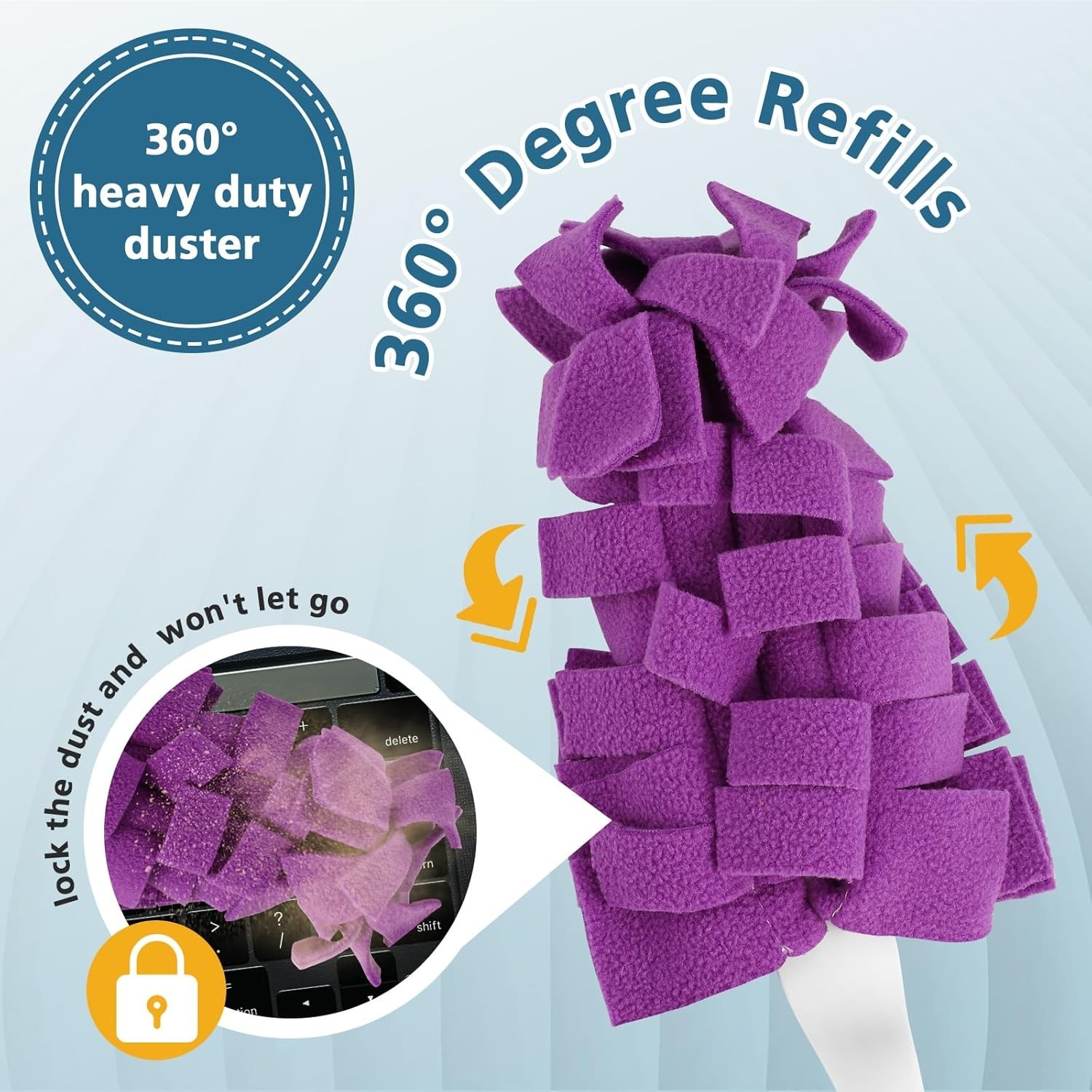 6 Pack Fleece Duster Refills 360° Reusable Duster Refills for Swiffer Washable