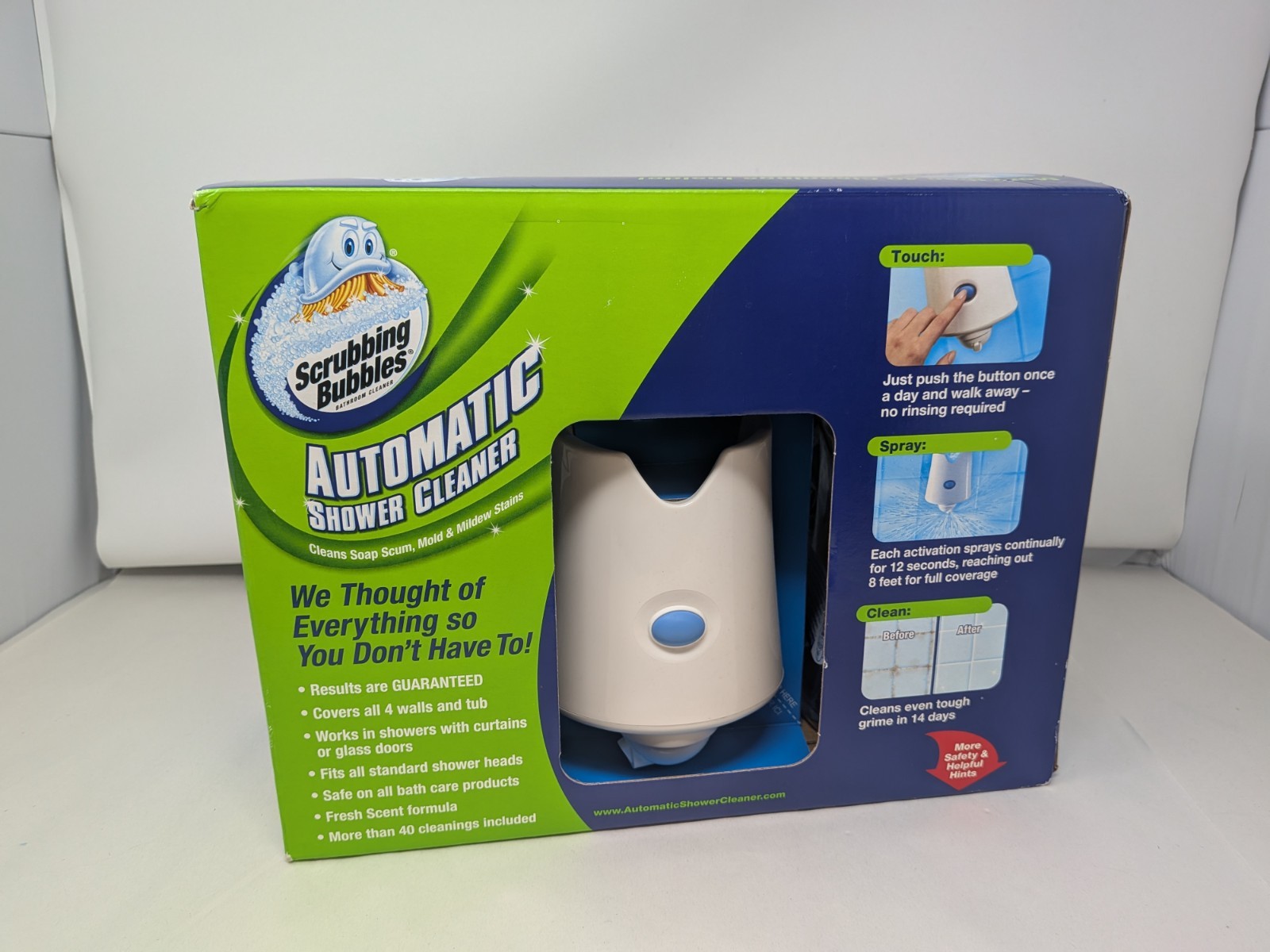 NIB Scrubbing Bubbles Automatic Shower Cleaner Kit 2 x 34 oz Refill Bottles