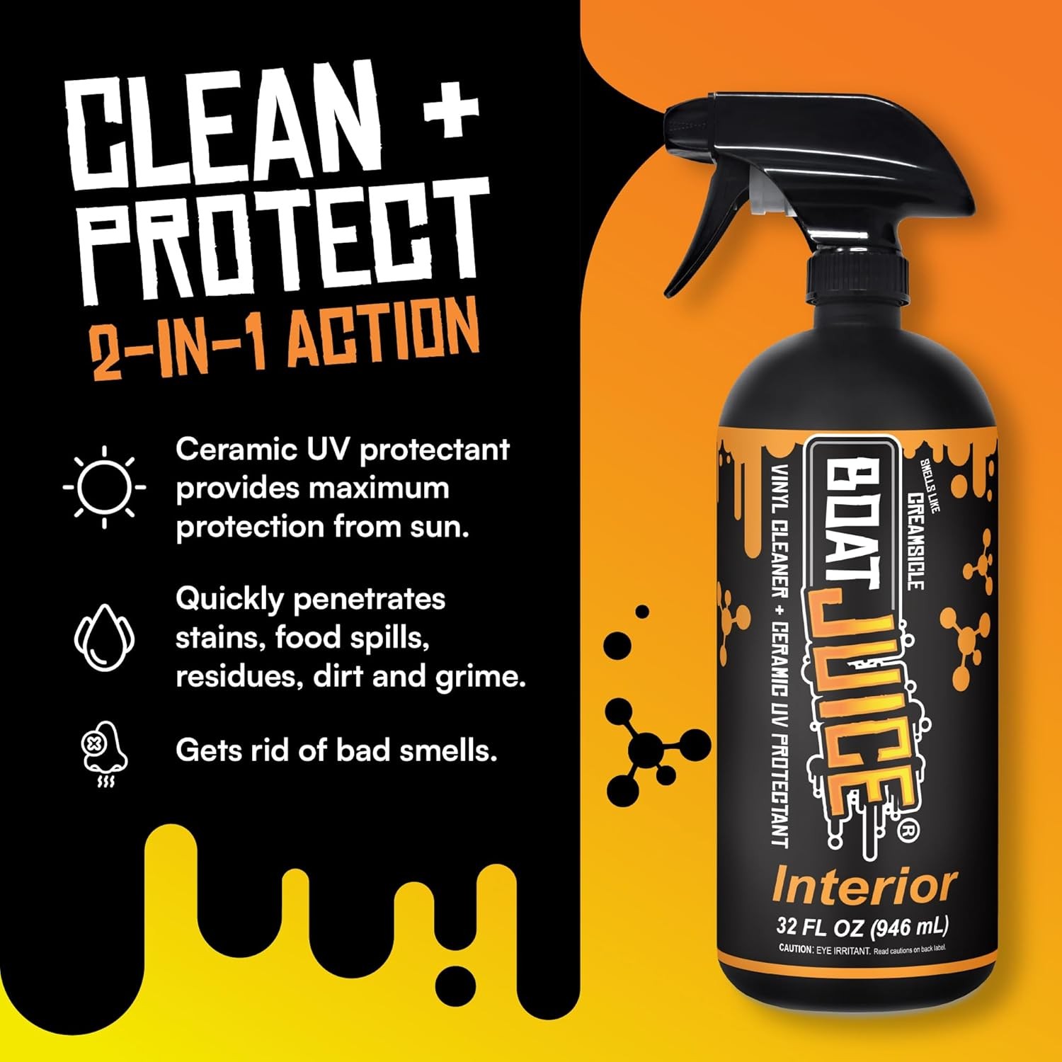 Boat Juice 2in1 Interior Boat Cleaner & Protectant Spray | Vinyl Boat Seat Clean