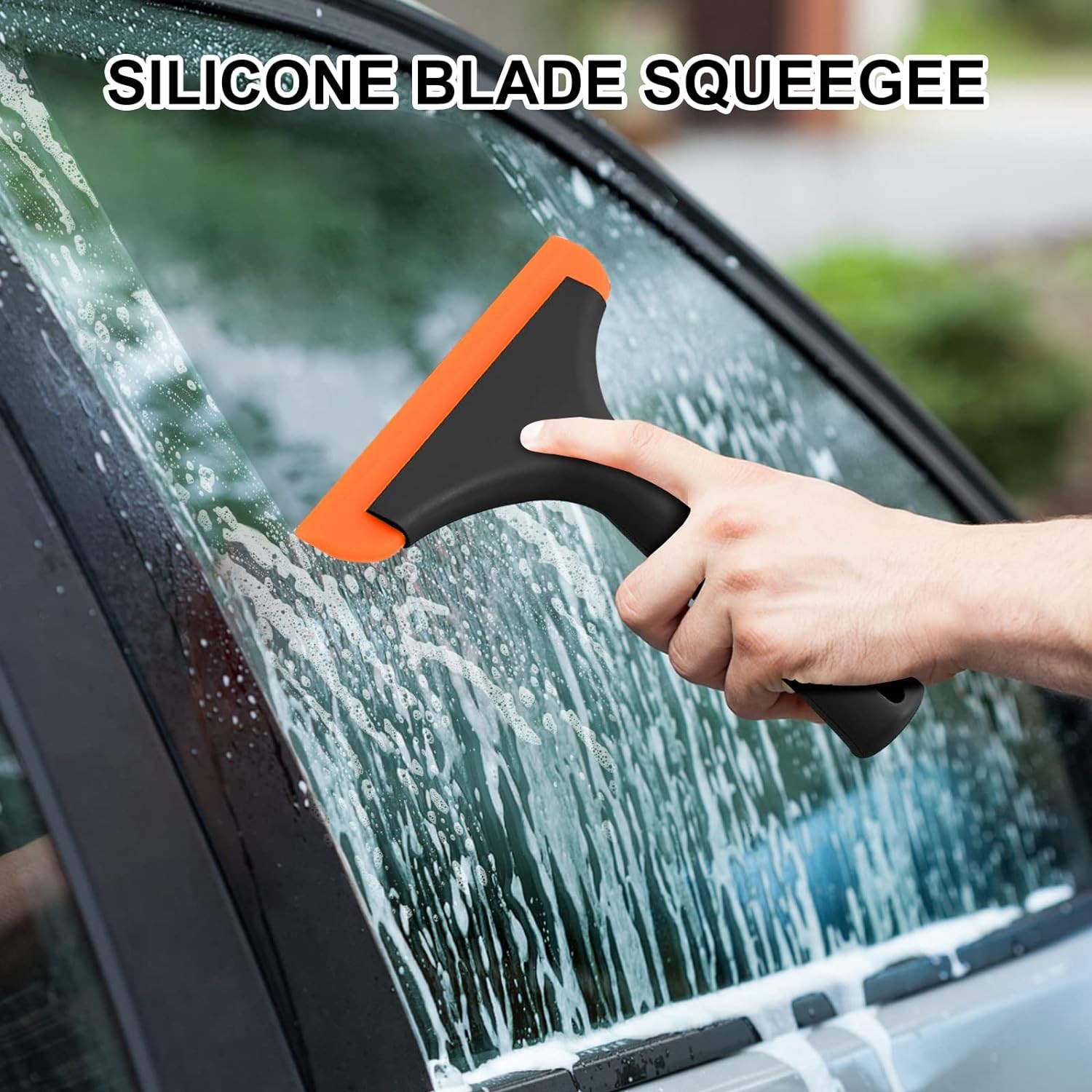 Small Silicone Window Squeegee 5.9 Inch Car Windshield Blade Squeegee, 2 Pack