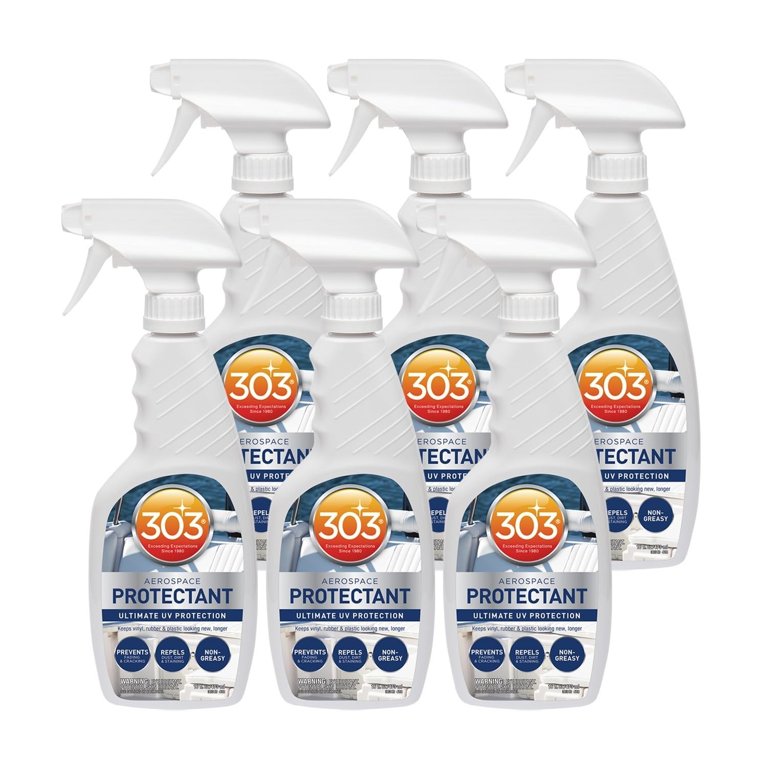 Marine Aerospace Protectant – UV Protection, Dust & Dirt Repellent, 16oz, 6 Pack