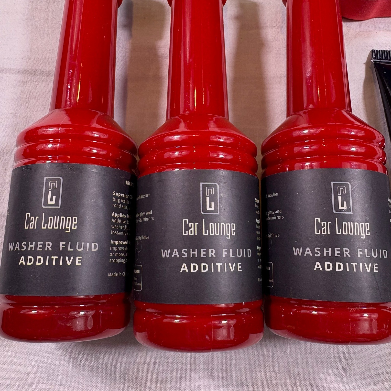 Car Lounge Washer Fluid Additive 3 Bottles & Glass Restore Paste Kit