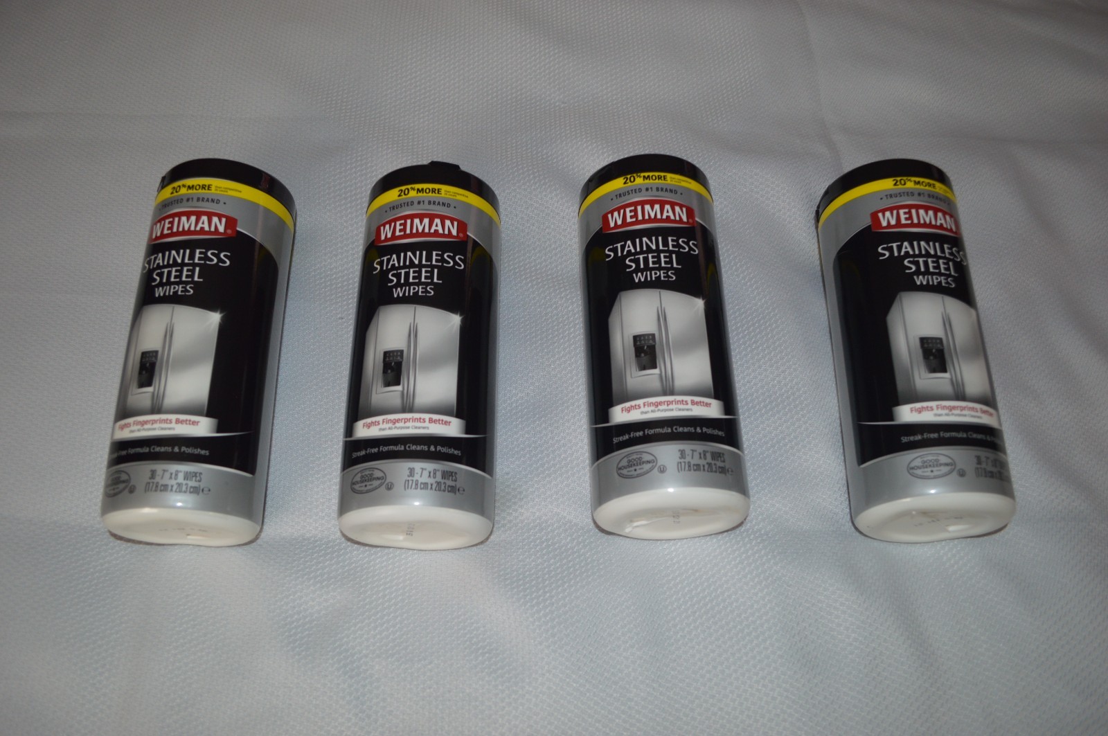 WEIMAN PRODUCTS ~ STAINLESS STEEL WIPES ~ (PACK OF 4) ~ 30 COUNT x 4 = 120 TOTAL