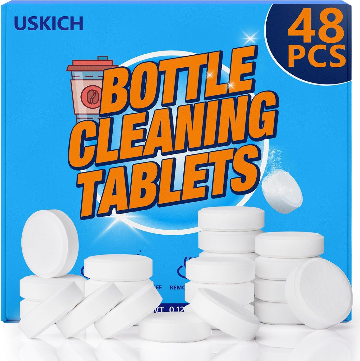 Water Bottle Cleaning Tablets-48 Pack, Bottle Bright Clean Stainless Steel, Ther