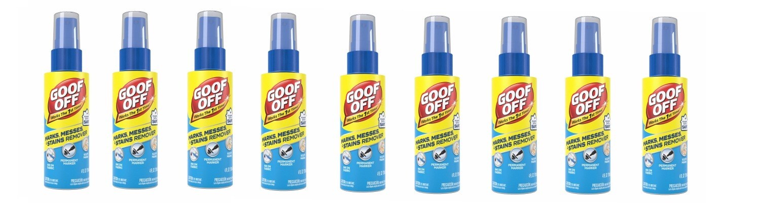Goof Off FG705 Heavy Duty Water Based Stain Remover 4 oz Pump Spray Bottles
