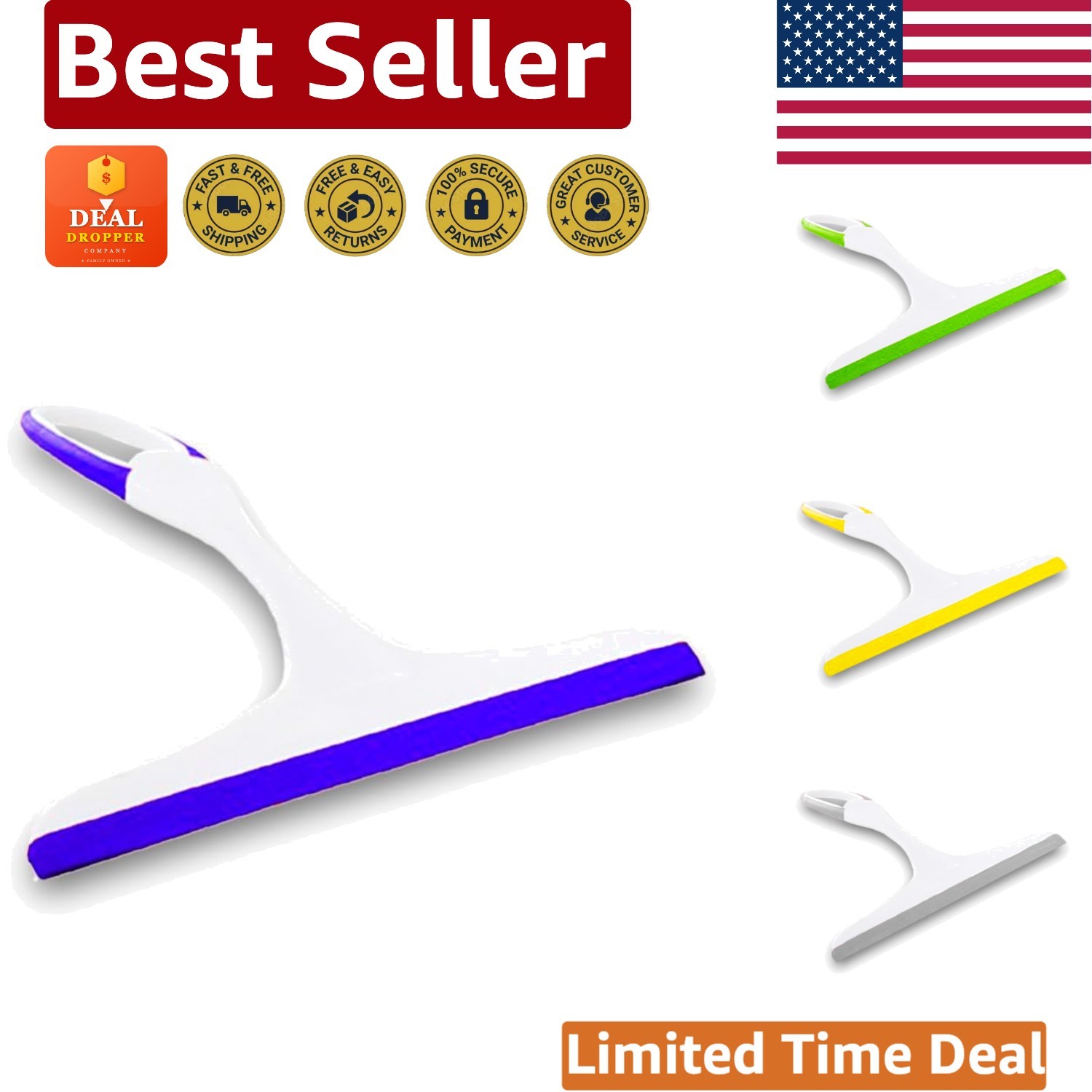 Compact 9.5 Inch Modern Window Shower Squeegee – Perfect for Curved Surfaces