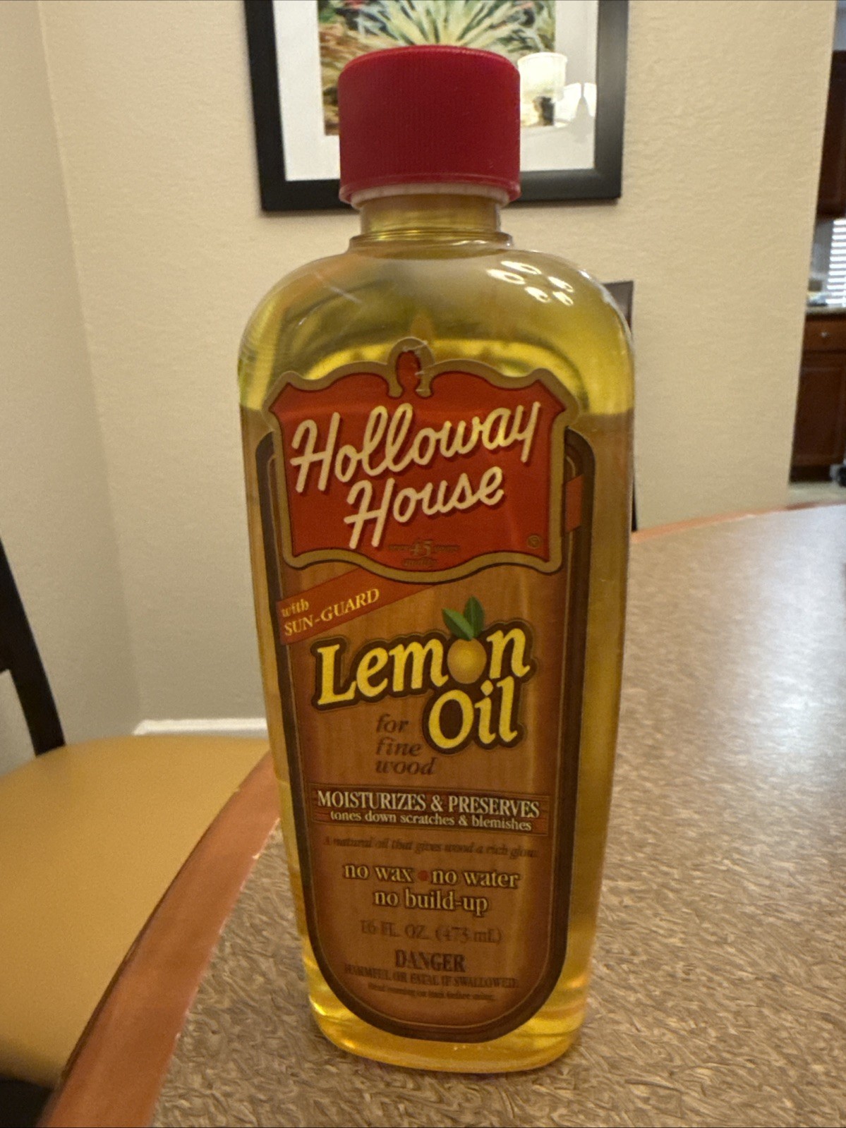 Holloway House Lemon Oil For Fine Wood With Sun-Guard 16 Fl. Oz. New