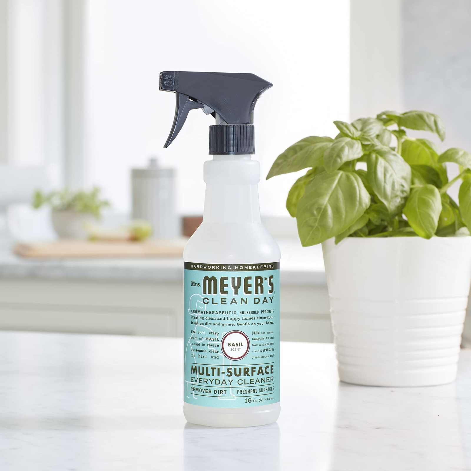 Mrs Meyer’s Clean Day Multi Surface Cleaner Basil Pack of 3 16 Fl Oz Cleaners