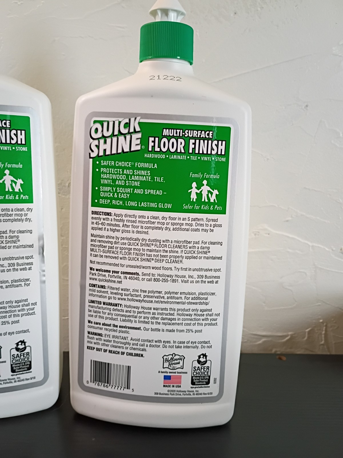 Holloway House Quick Shine Multi-Surface Floor Finish 27FL Oz. Lot of 2 New