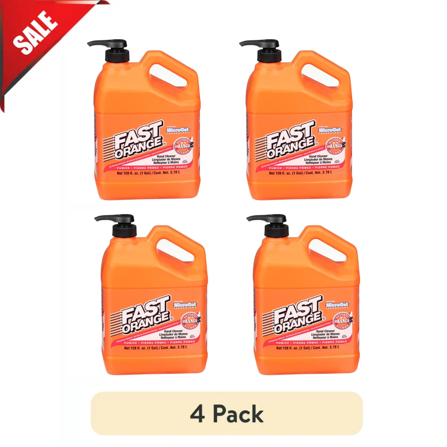 ( 4 pack ) Fast Orange Pumice Hand Cleaner, 1 Gallon Orange Scented – 25219