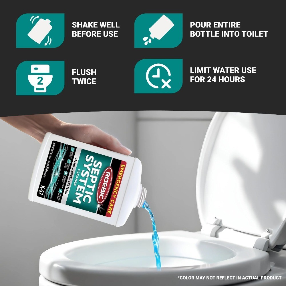 Liquid Septic Tank Drain Cleaner with Enzymes Safe for Toilet Pipes
