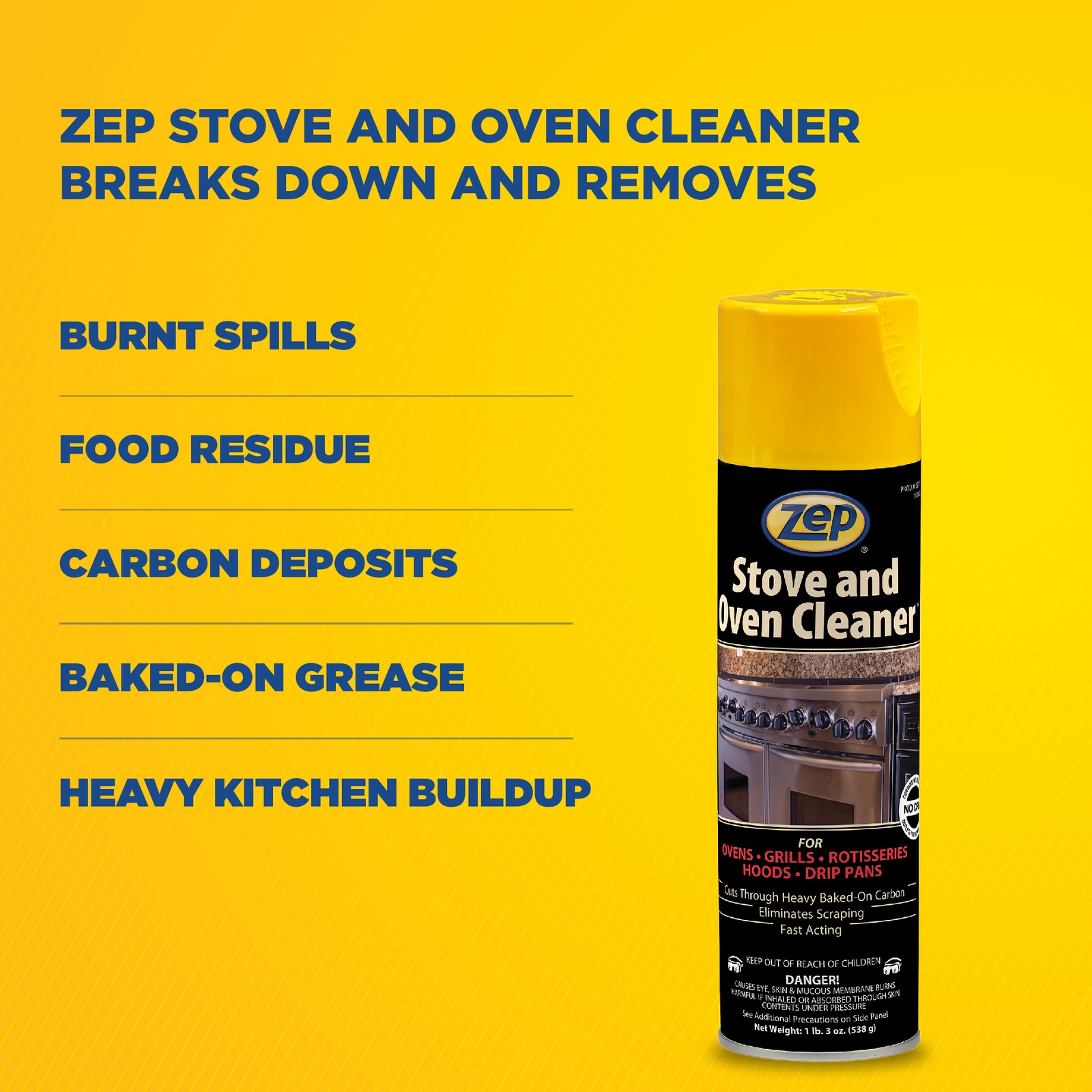 Zep Heavy-Duty Foaming Oven and Stove Cleaner – 19 oz (Case of 12) 27101 –
