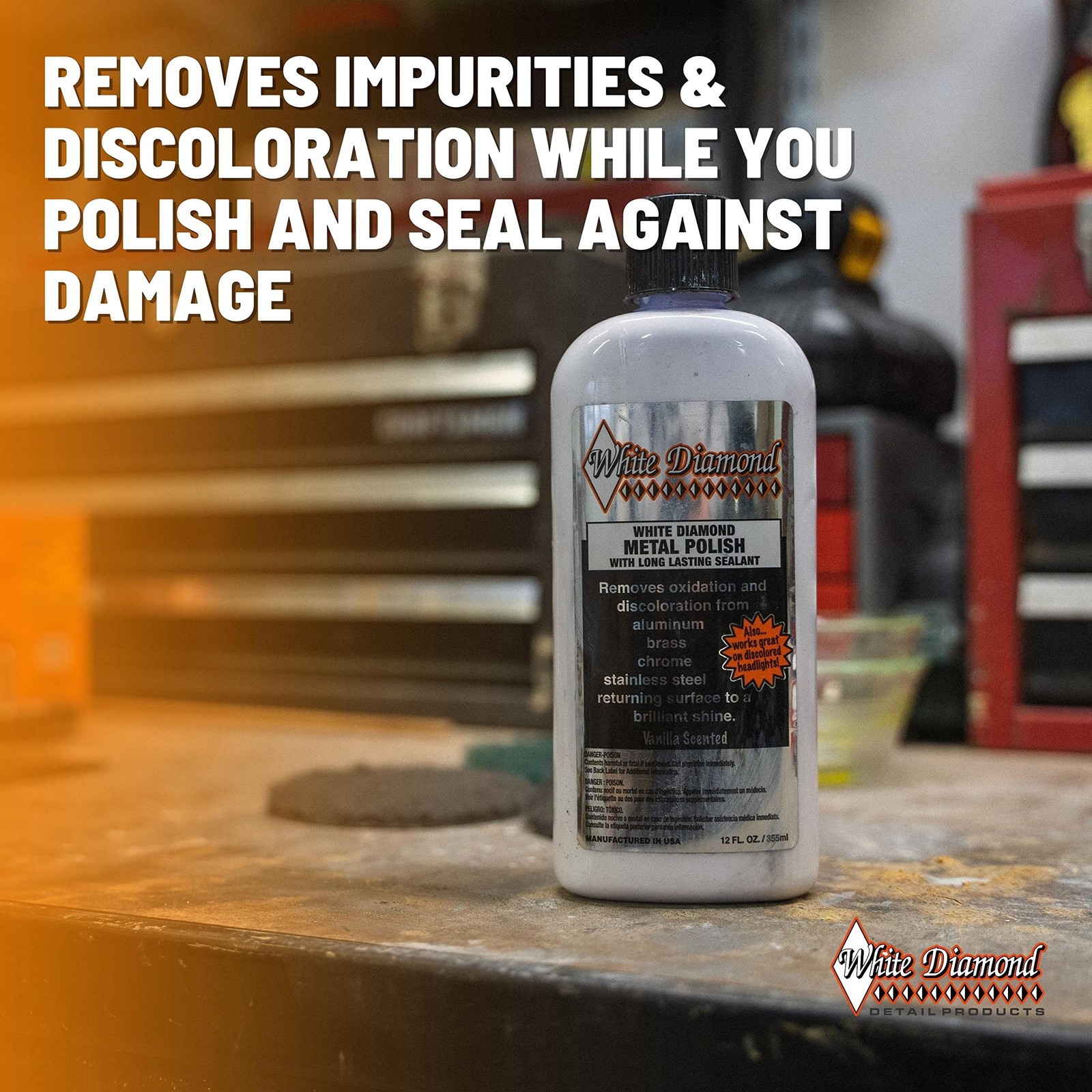 Metal Polish with Sealant, 12 fl oz – Cleaner Protectant for Aluminum, Chrome