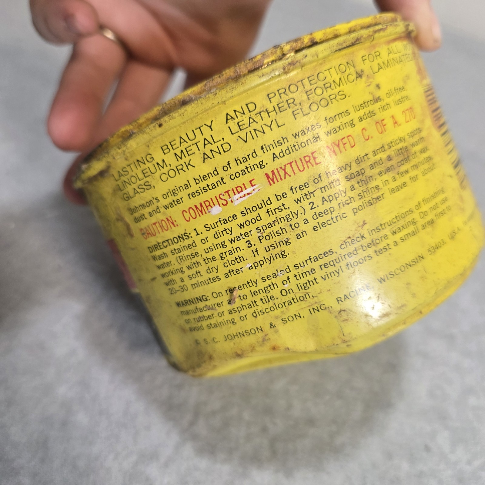SC Johnson Wood Paste Wax 16 Oz Can Half 60% Full Original Formula