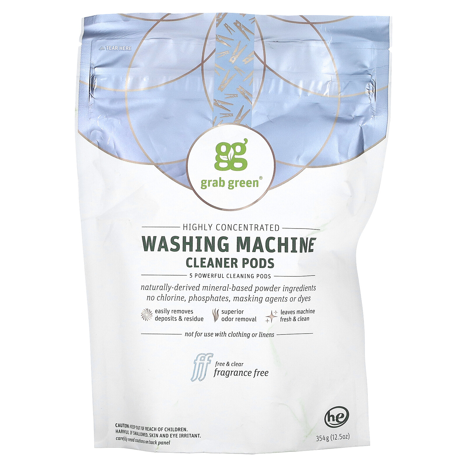 Washing Machine Cleaner Pods, Fragrance Free, 12.5 oz (354 g)
