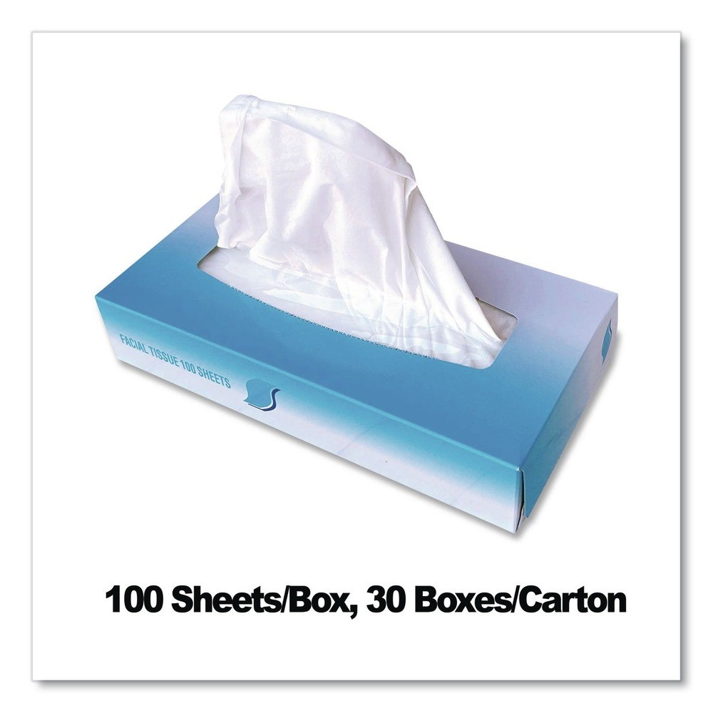 GEN 6501 2-Ply Flat Box Facial Tissue – White (3000/CT) New