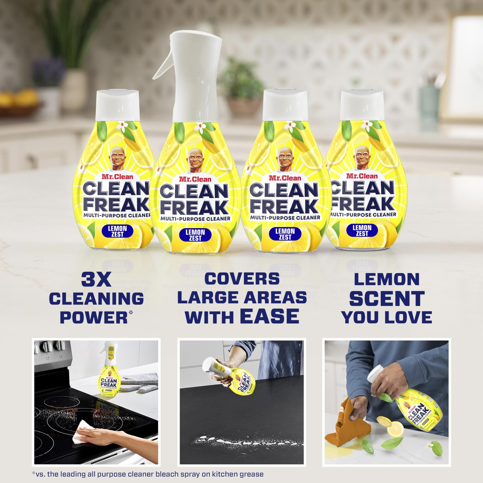 Mr. Clean Freak Multi Surface Cleaning Spray, Deep 16 Fl Oz (Pack of 4)