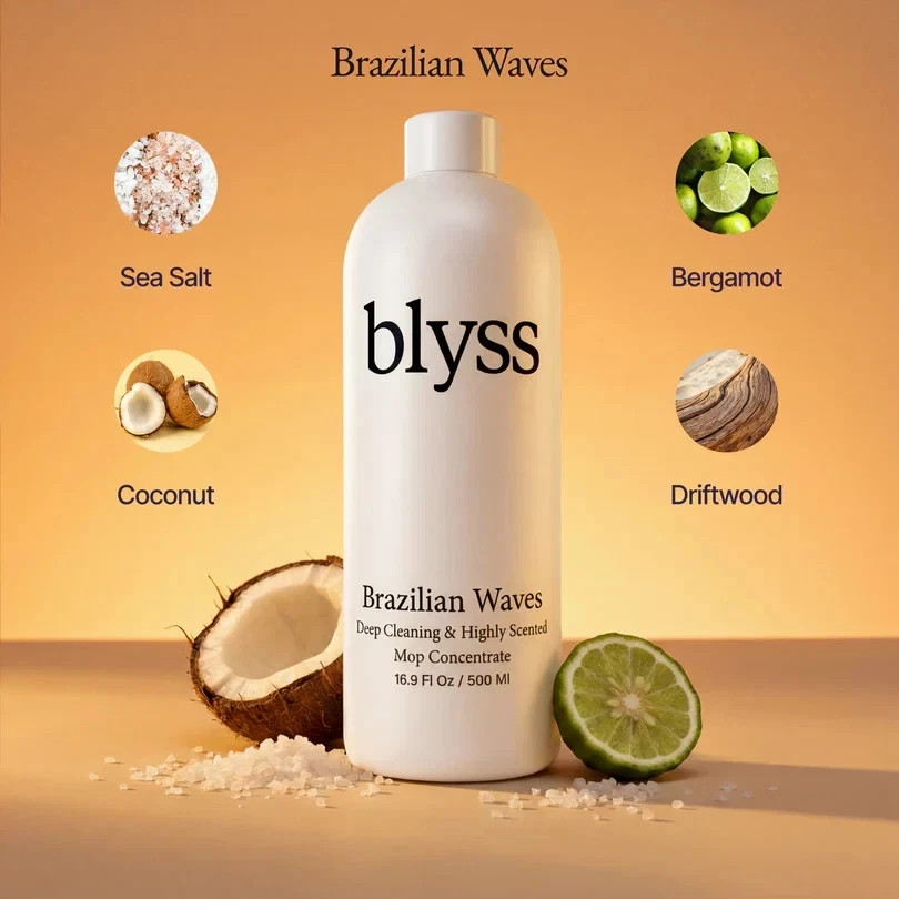 Blyss Natural Scented Mop Soap Flavour Brazilian Waves 4 Packs