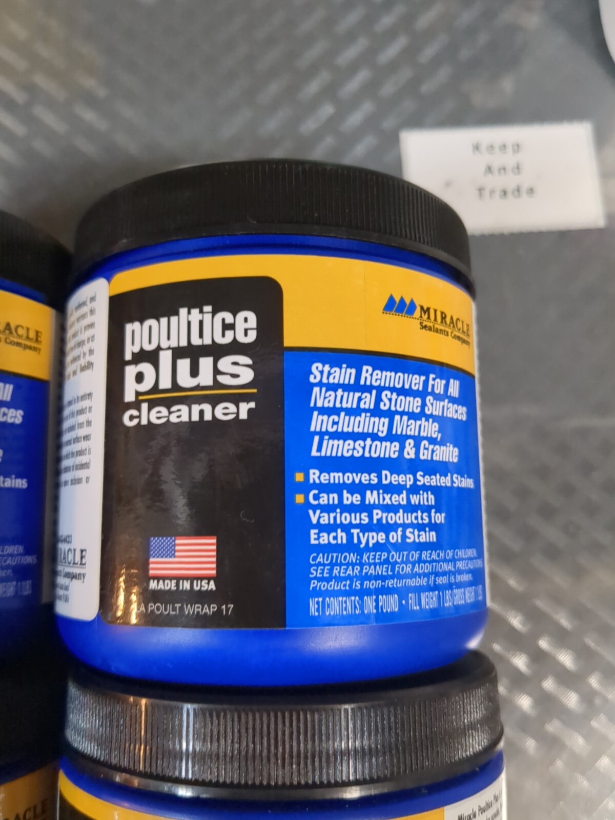 4 Pks MIRACLE Poultice Plus Stone Cleaner & Stain Remover 1 Lb Jar Each #Z1