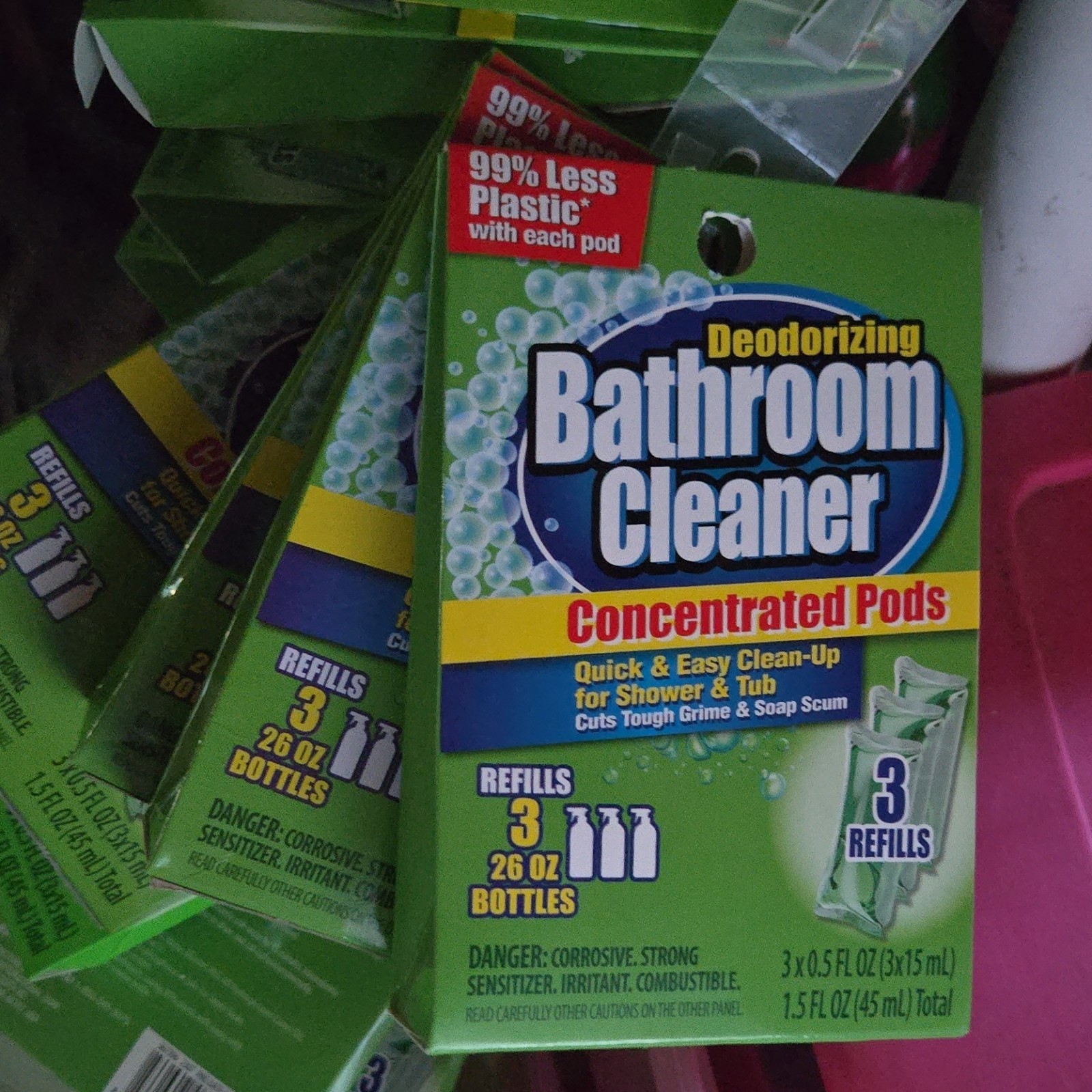 Deodorizing Concentrated Bathroom Cleaner Pods Refill Pack 3, 26 oz