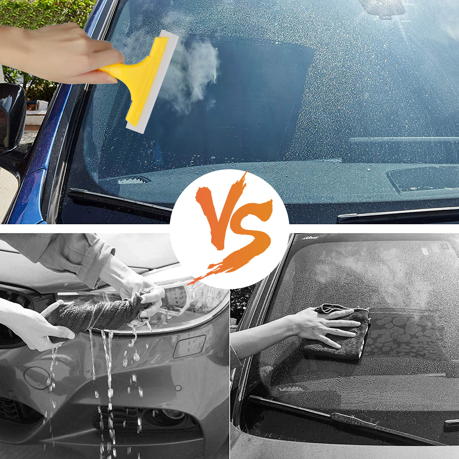 2X Window Squeegee Shower Cleaner Car Home Glass Wash Water Wiper Silicone Blade