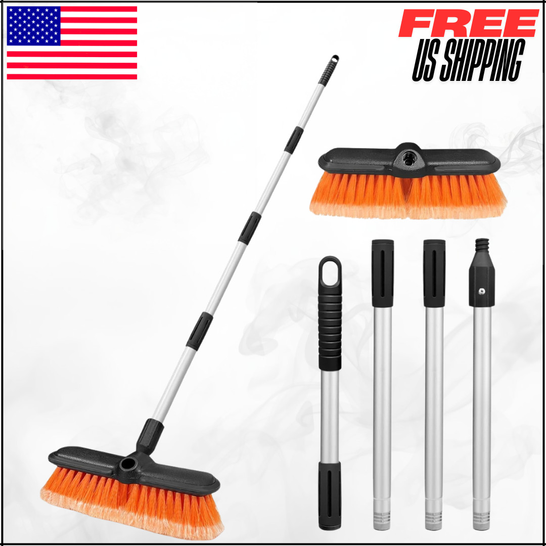 Car Wash Dip Soft Brush W/ Extension Aluminum Alloy Pole No Scratch 10″ 65″