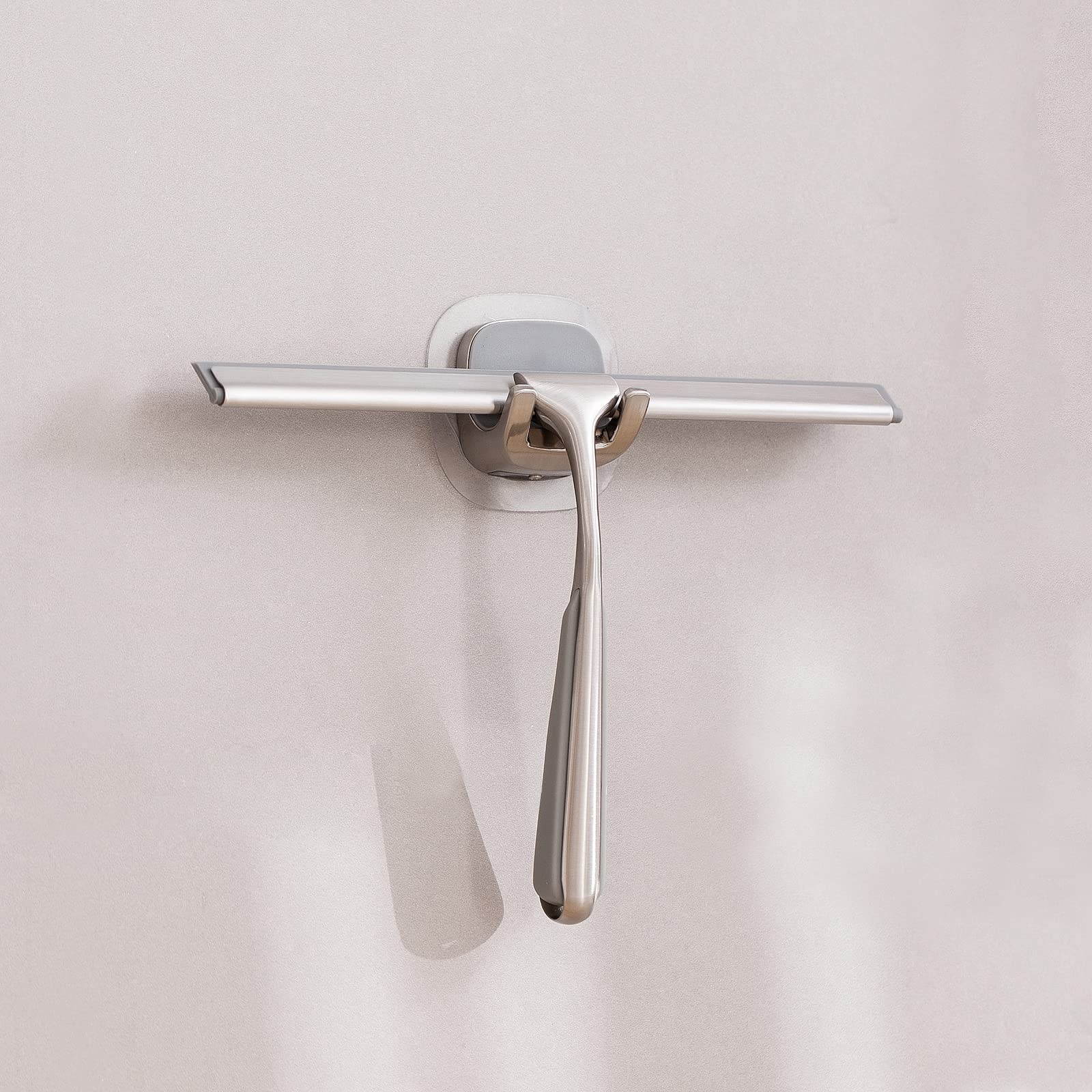 Shower Squeegee for Doors 10 Inch Bathroom 10 inches, Brushed Nickel