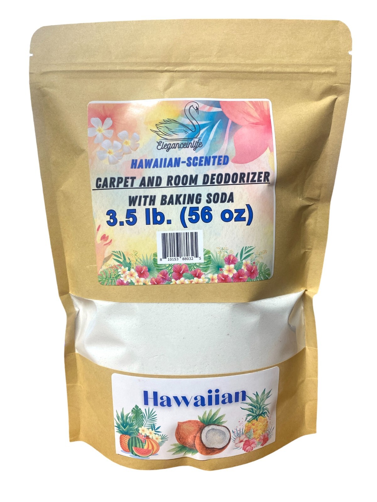 Eleganceinlife Hawaiian-Scented Carpet and Room Deodorizer Baking Soda, 3.5 LB.