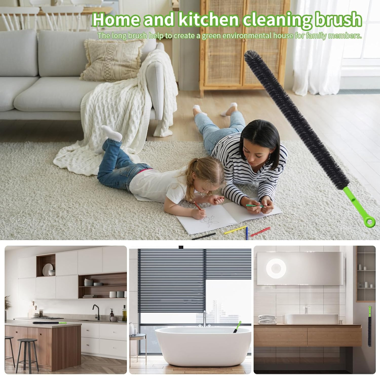 2 Pcs 17” Flexible Sink Drain Cleaner Brush Long Pipe Cleaner Brush for Cleaning