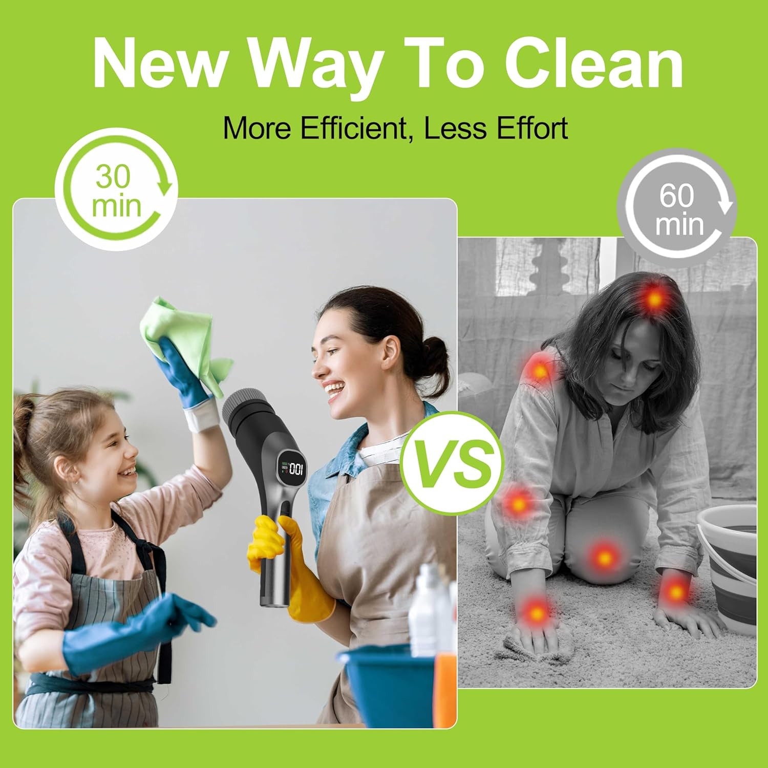 Wky-Electric Spin Scrubber – 10-In-1 Cordless Shower Scrubber & Cleaning Brush w