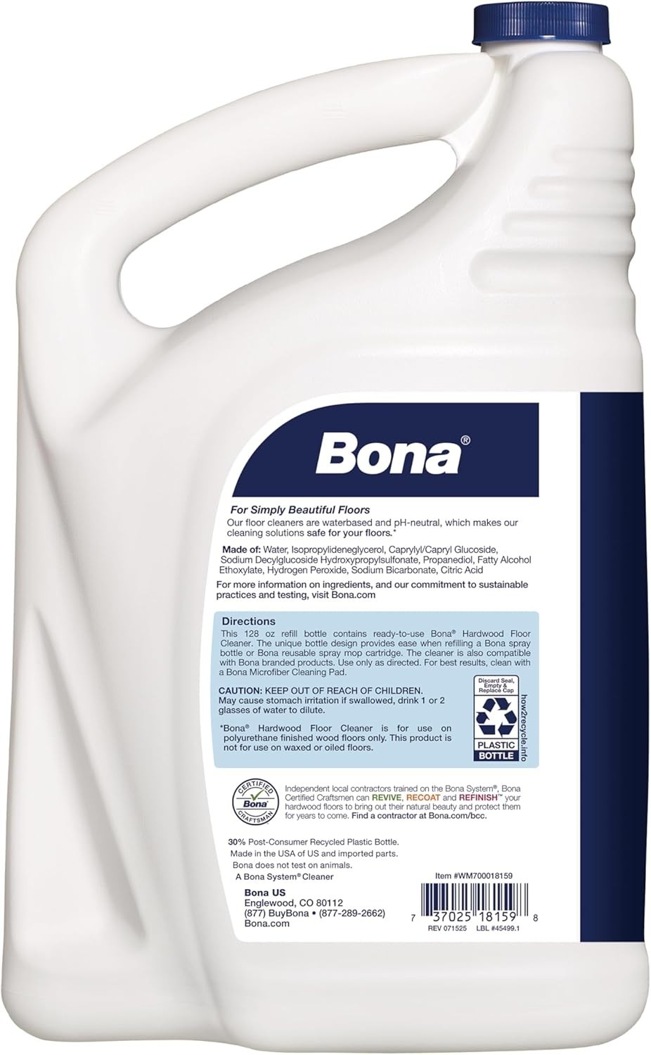 Bona Hardwood Floor Cleaner Refill 1 28Fl Oz Unscented Refill for Bona Spra
